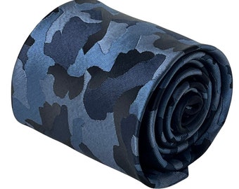 navy blue camouflage neck-tie by Frederick Thomas