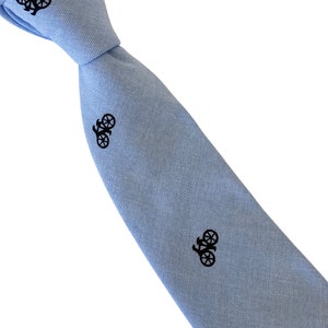 Frederick Thomas light pale blue pastel bike bicycle mens cotton tie image 4