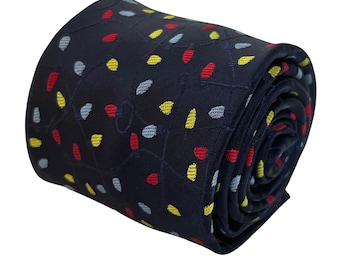 navy blue tie with christmas lights festive quirky design by Frederick Thomas
