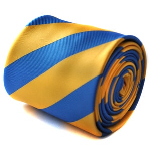 royal blue and yellow striped tie  by Frederick Thomas FT1840