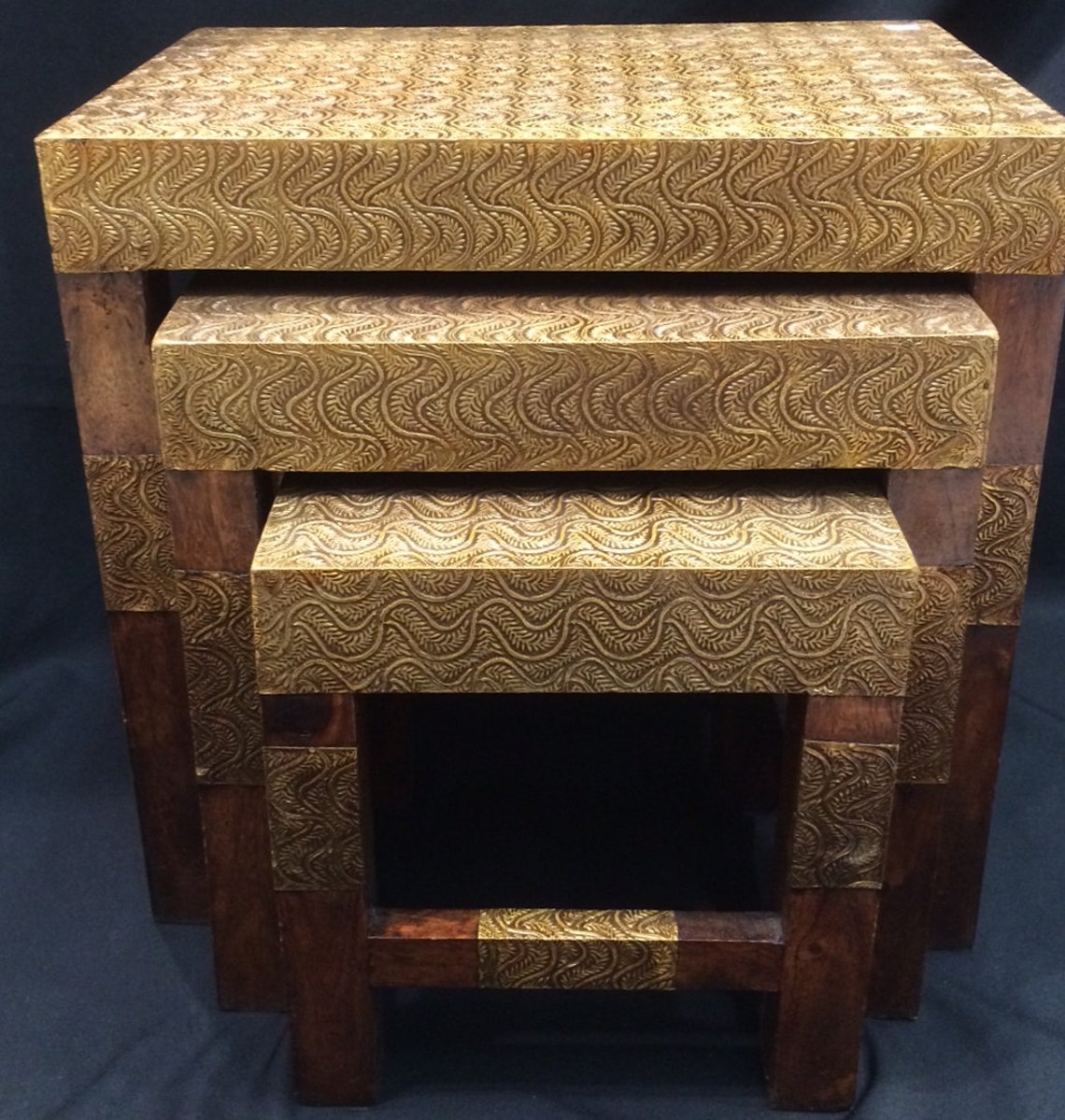 Set of 3 Elegant End Tables Etsy