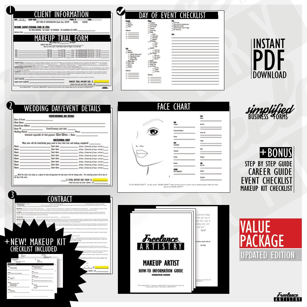 Freelance Makeup Artist Contracts Value Package Wedding Etsy Freelance Makeup Artist Contracts Value Package Wedding Etsy
