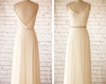 Lace Wedding Dress Simple Beach Wedding Dresses Boho Casual Etsy