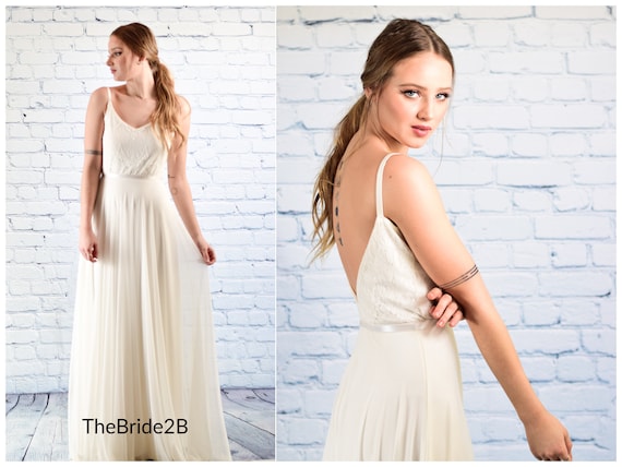 Boho Wedding Dress Simple Beach Wedding Dresses Casual Etsy