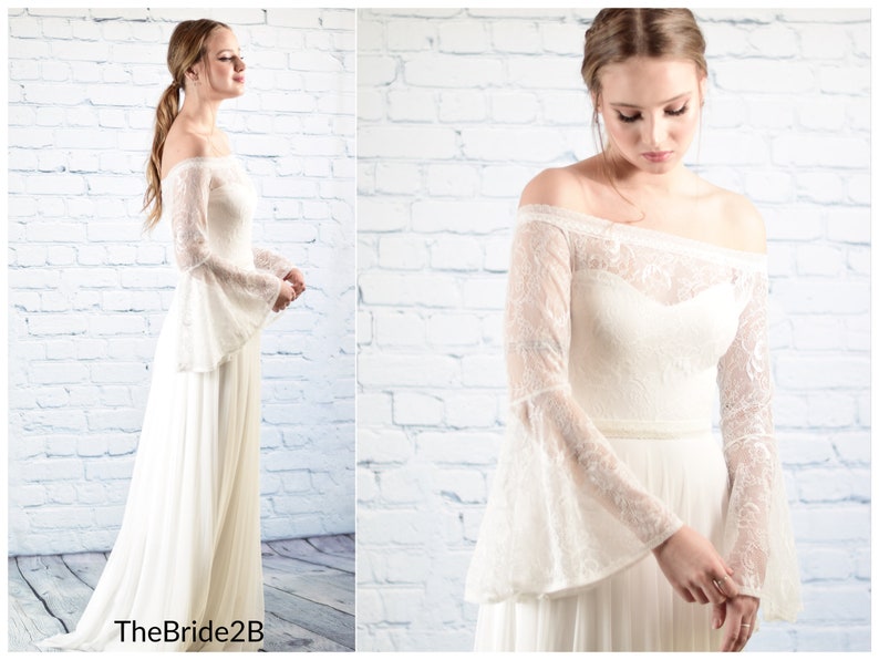 Vintage Bell Sleeve Wedding Dress