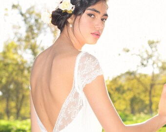 Jenny- Boho wedding dress, lace wedding dress, beach wedding dress, wedding dress with sleeves