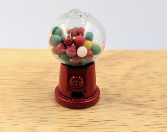 Miniature Red Gumball Machine 1 1/8"