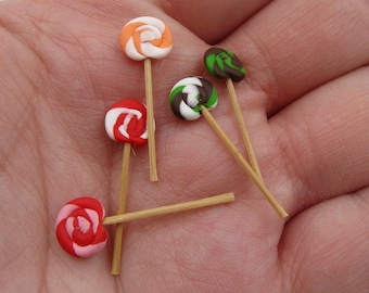 Miniature Lollipop Set, Miniature Candy, Dollhouse Lollipops, Dollhouse Candy
