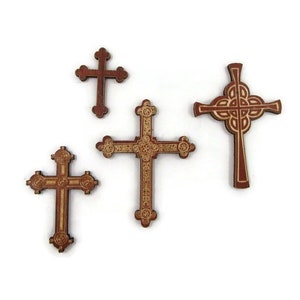 Miniature Wood Cross, Dollhouse Cross, Decorative Cross image 1