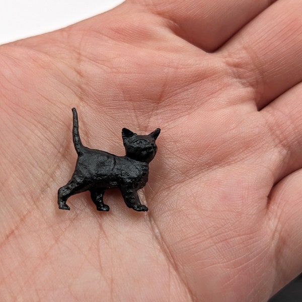 Miniature Cat, Mini Cat Sculpture, Halloween Black Cat