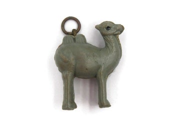 Miniature Grey Camel Vintage Celluloid Charm 3/4" Made in Japan