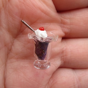 Dollhouse Miniature Sundae, Mini Chocolate Ice Cream