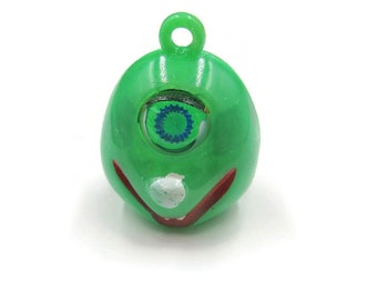 Green Cyclops Cyclopes Monster Vintage Gumball Charm with Closing Eye Made in Hong Kong