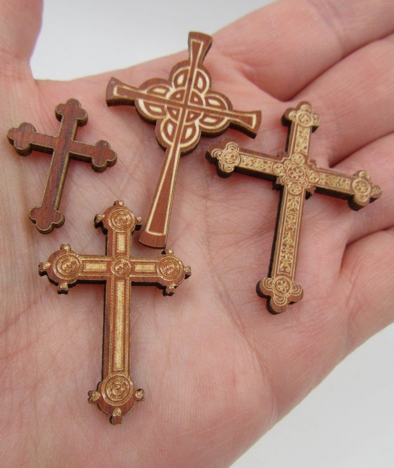 Miniature Wood Cross, Dollhouse Cross, Decorative Cross image 3