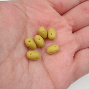 Dollhouse Miniature Potatoes, Doll Mini Veggies, Mini Taters Set of 6