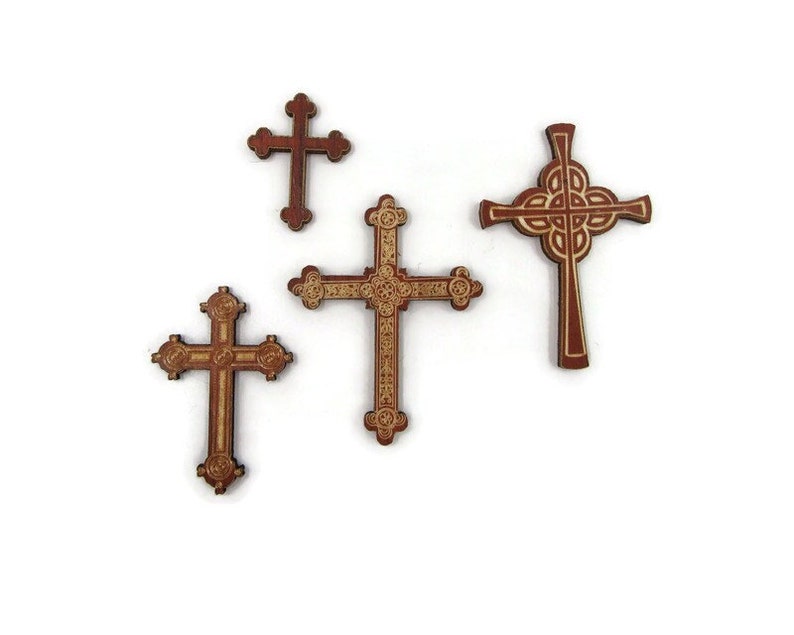 Miniature Wood Cross, Dollhouse Cross, Decorative Cross image 1