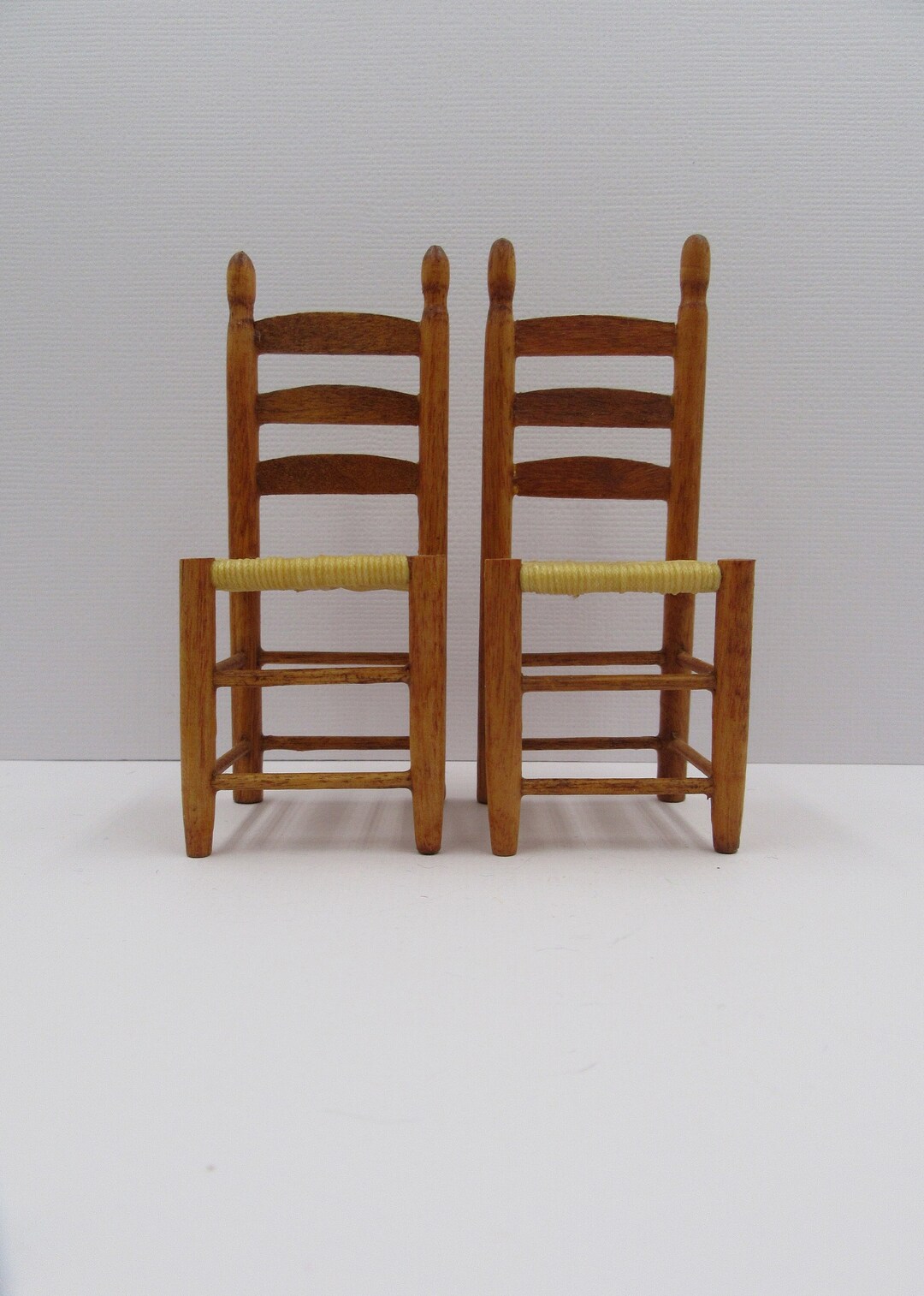 Miniature Ladder Back Chairs Dollhouse Chairs 3 1/2 Set Etsy
