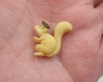 Miniature Squirrel Vintage Celluloid Charm 7/8"