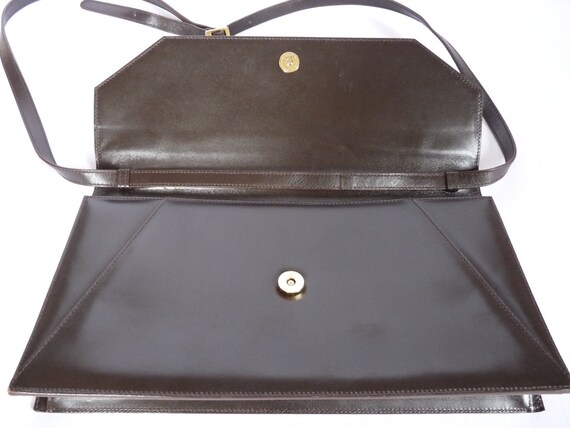 ESCADA - brown leather bag/pouch - vintage 80s - image 6