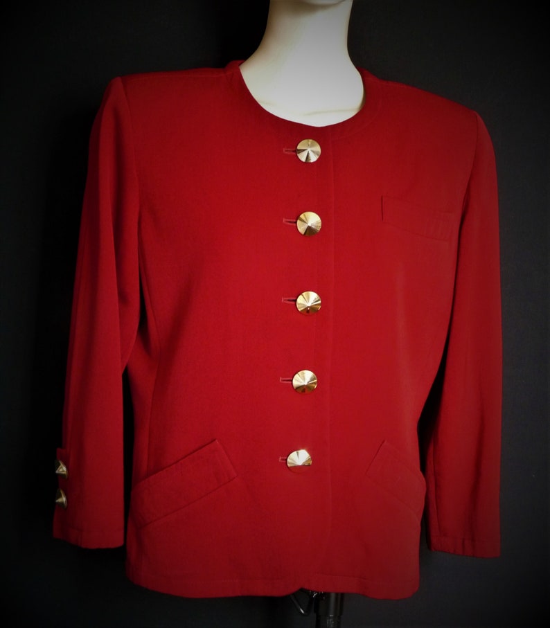 Yves Saint Laurent variation Veste rouge pure laine vintage années 90 taille 40FR image 2