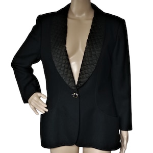 Veste Ungaro Solo Donna Vintage Années 80 - Jaune Avec Épaulettes - Taille 38 - Italie