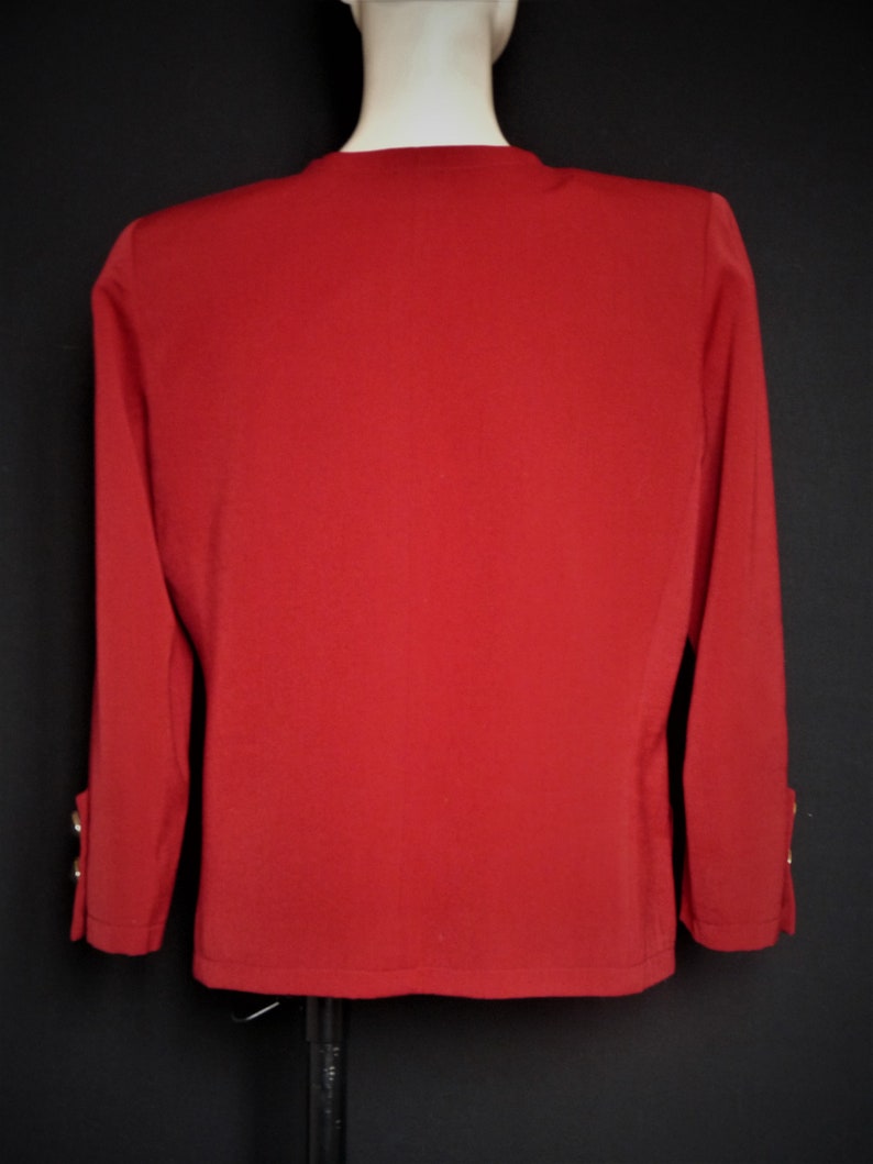 Yves Saint Laurent variation Veste rouge pure laine vintage années 90 taille 40FR image 6