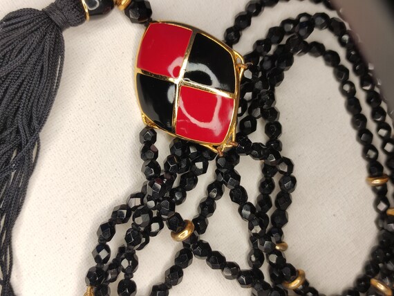 Balenciaga Vintage Black & Gold Rhinestone Necklace