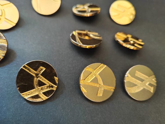 Yves Saint Laurent - 10 Gold Metal Buttons (sold Individually