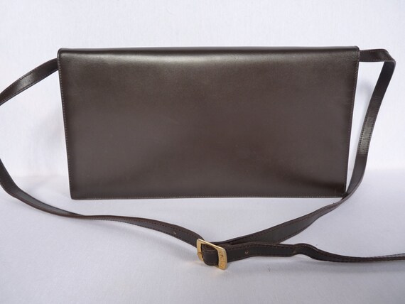 ESCADA - brown leather bag/pouch - vintage 80s - image 3