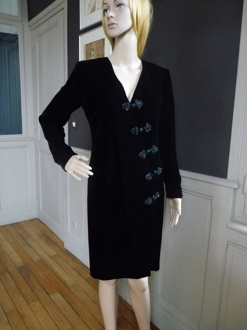 Yves Saint Laurent Rive gauche cocktail/evening/dress dress vintage 80s size 38 FR image 2