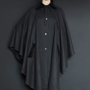 TED LAPIDUS black wool cape vintage 80s size 38/40FR image 3