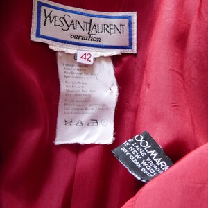 Yves Saint Laurent variation Veste rouge pure laine vintage années 90 taille 40FR image 10