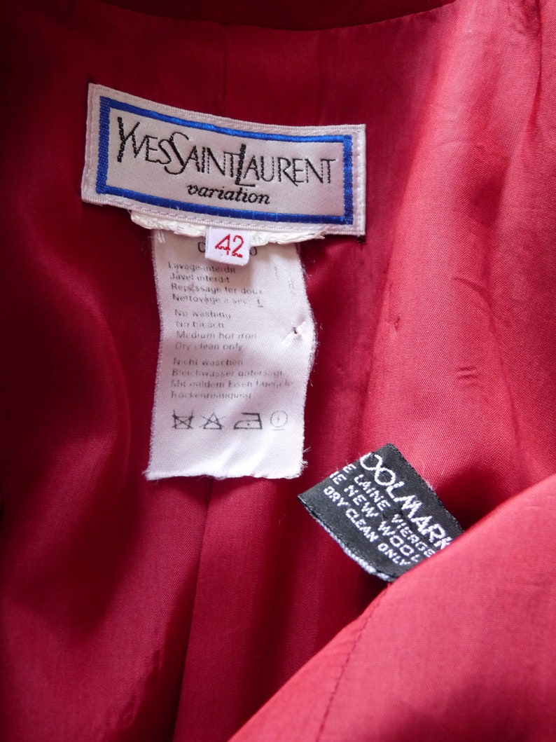 Yves Saint Laurent variation Veste rouge pure laine vintage années 90 taille 40FR image 10