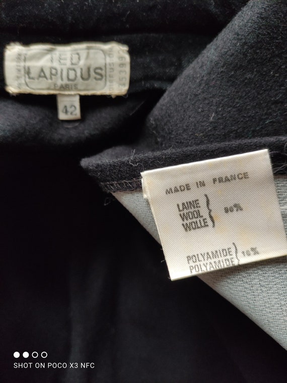 TED LAPIDUS - black wool cape - vintage 80s - siz… - image 6