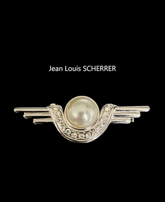 Jean Louis Scherrer - gold metal/rhinestone/large… - image 1