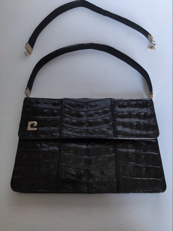 Pierre Cardin - black handbag/clutch in imitation… - image 3