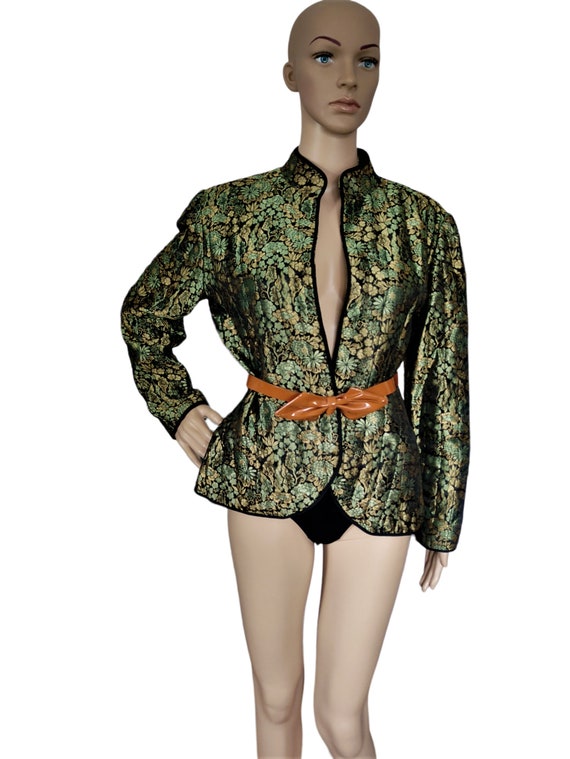 Jean PATOU Paris - dressy jacket, brocade, floral… - image 5