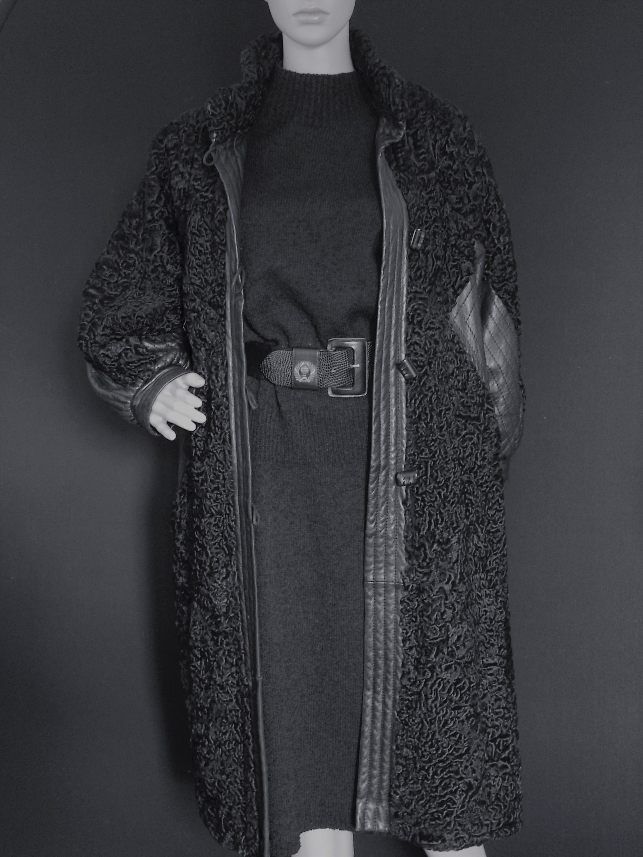 Manteau astrakan noir new arrivals