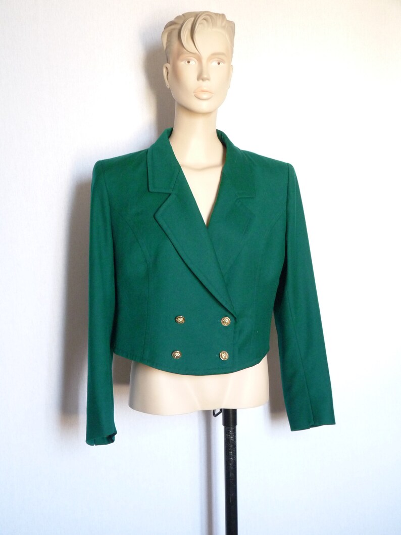 Guy Laroche Short Jacket/spencer in Pure Green Wool | Etsy