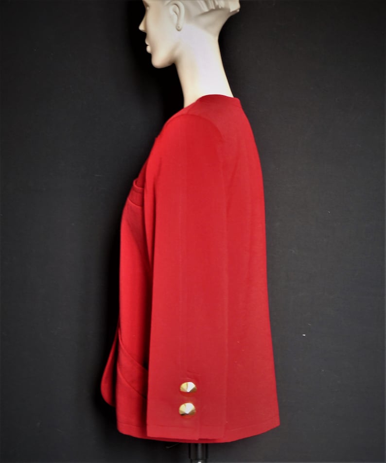 Yves Saint Laurent variation Veste rouge pure laine vintage années 90 taille 40FR image 4