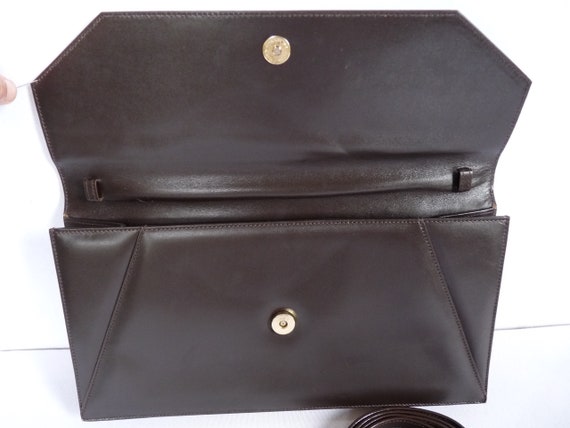 ESCADA - brown leather bag/pouch - vintage 80s - image 7
