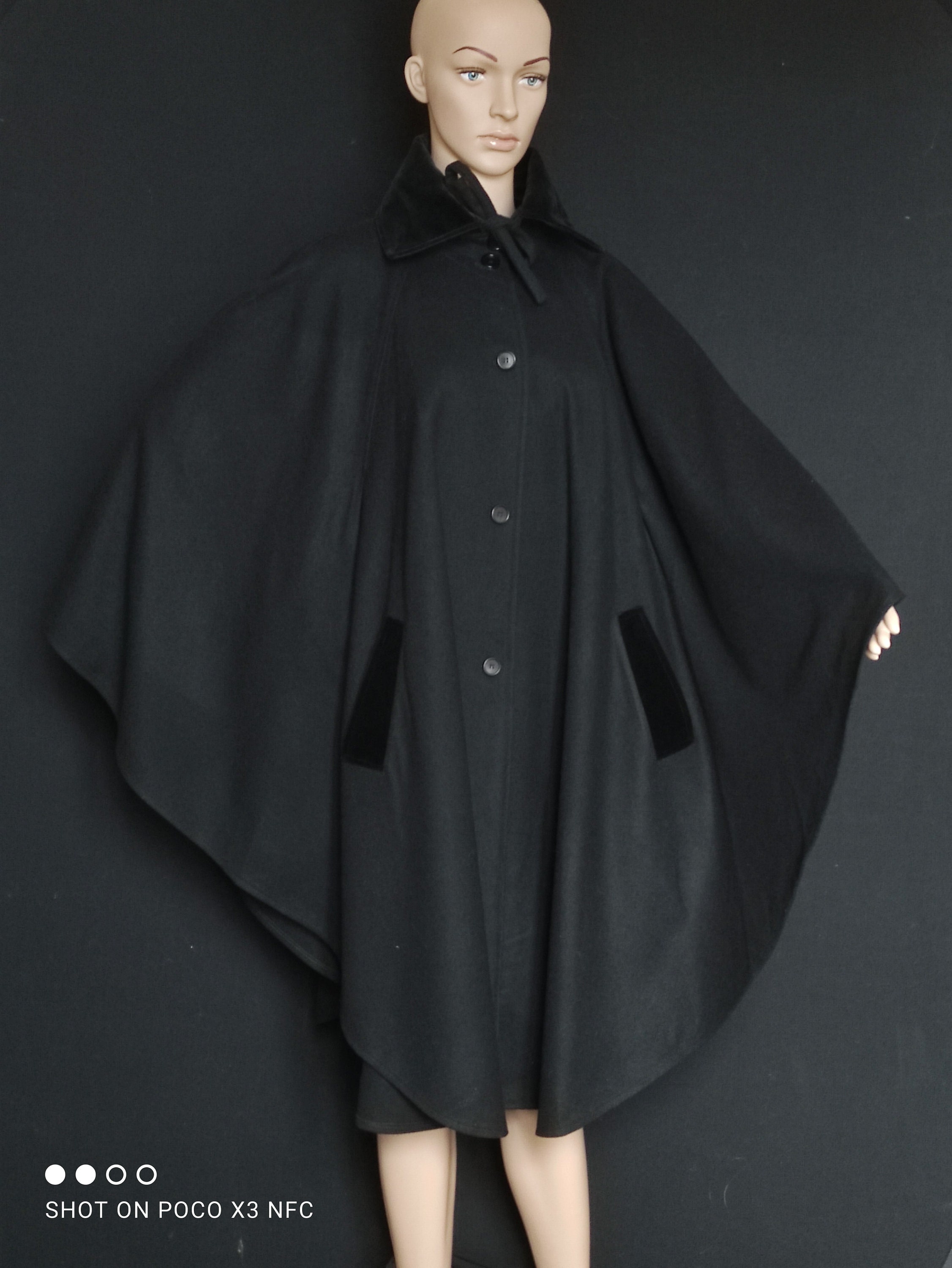 TED LAPIDUS - Black Wool Cape - Vintage 80s - Size 38/40FR - Etsy