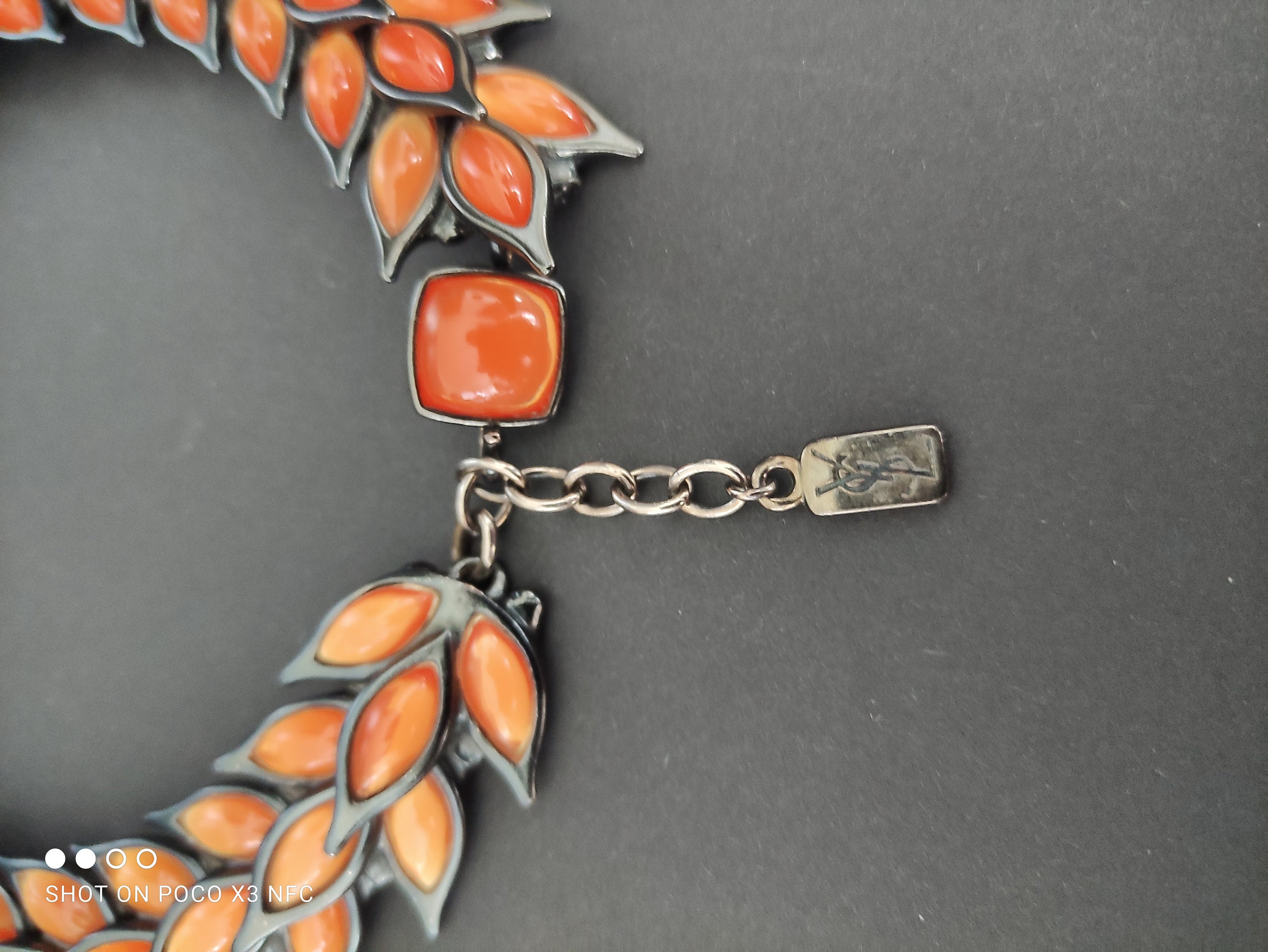 Collier Ras De Cou Vintage Yves Saint Laurent - Tubulaire En Cuivre - Années 70