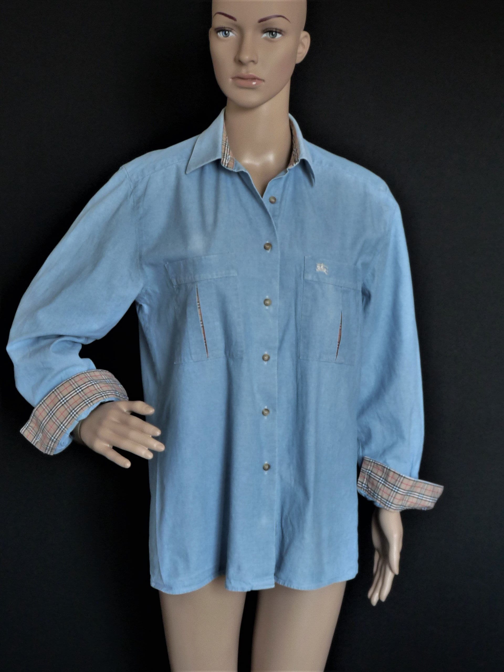 BURBERRYS BURBERRY camisa vaquera azul claro para mujer vintage anos 80 talla 38 40 Etsy Mexico