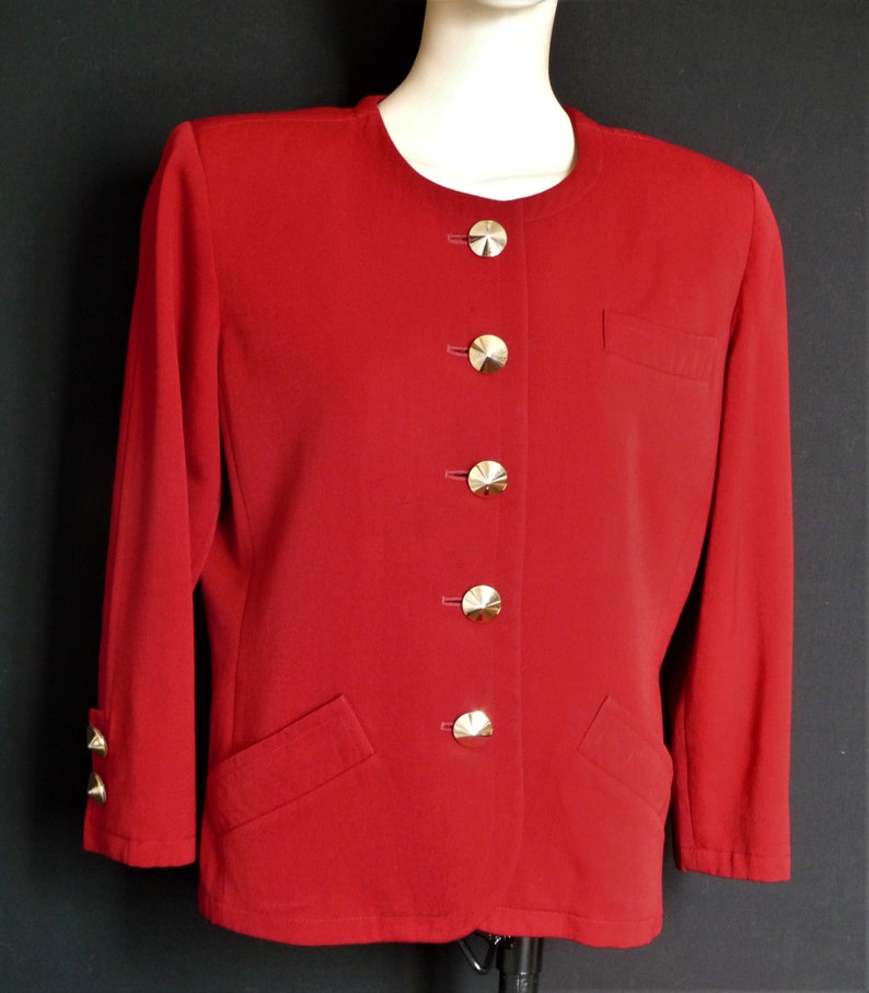 Yves Saint Laurent variation Veste rouge pure laine vintage années 90 taille 40FR image 3