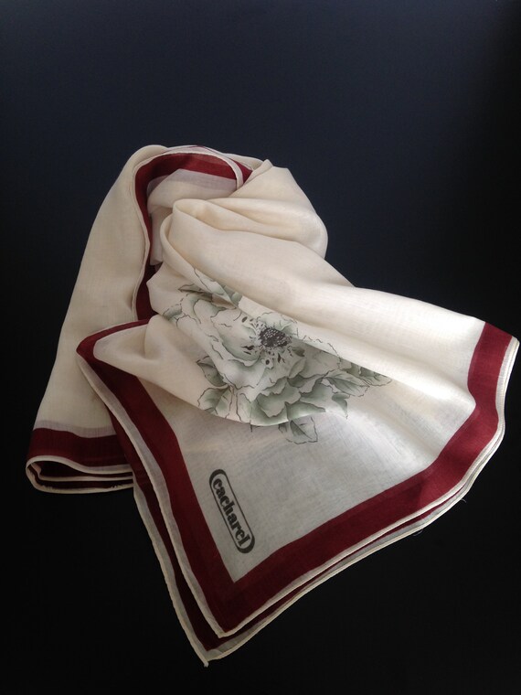CACHAREL - large scarf/cotton veil stole - vintage