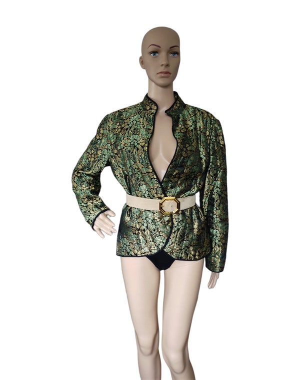 Jean PATOU Paris - dressy jacket, brocade, floral… - image 7