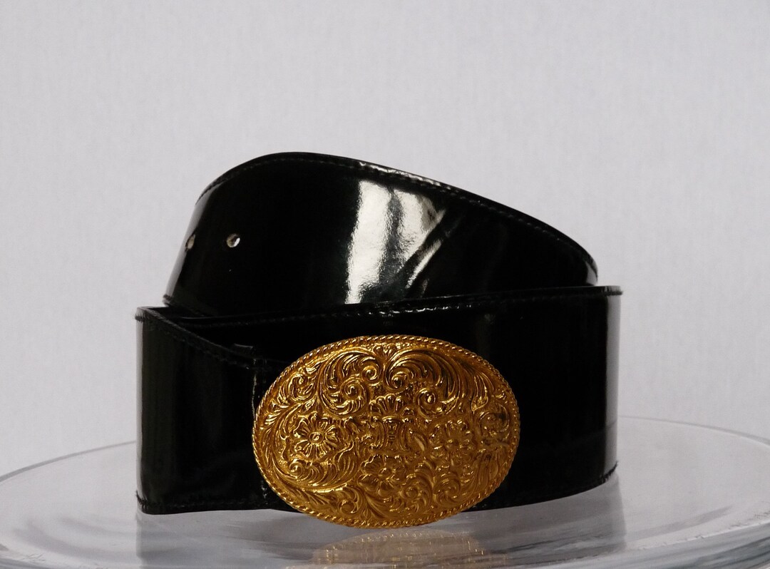 Adivanio vintage black leather belt with attached eleven gold medallions $_12.JPG?set_id=880000500F main image 4