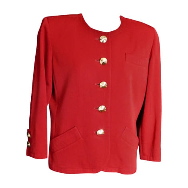 Yves Saint Laurent  variation - Veste rouge pure laine - vintage années 90 - taille 40FR