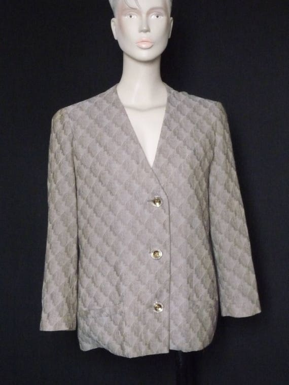 ジャケット・アウター 80s Jean Louis Scherrer Tailored Jacket JEAN-LOUIS SCHERRER Vintage Logo Jewel buttons Diamond